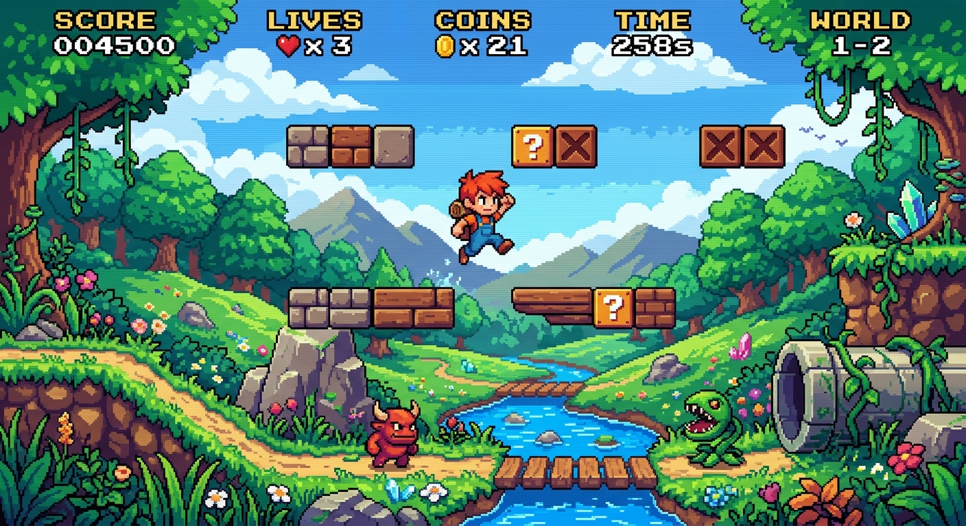 カラフルなファンタジーゲーム画面